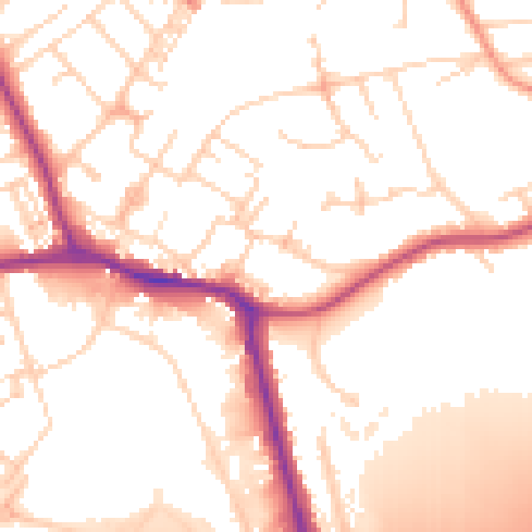 Daytime road noise heatmap for WF10 4RF