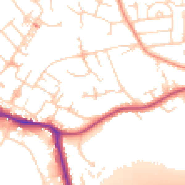 Daytime road noise heatmap for WF10 4SH