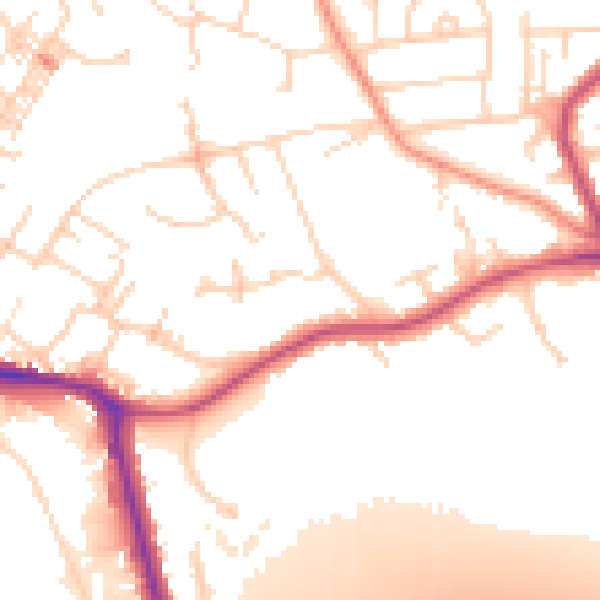 Daytime road noise heatmap for WF10 4SZ
