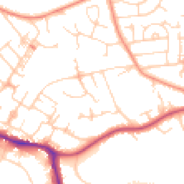 Daytime road noise heatmap for WF10 4TJ