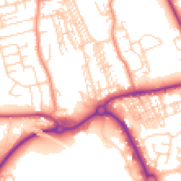 Daytime road noise heatmap for WF10 5AU