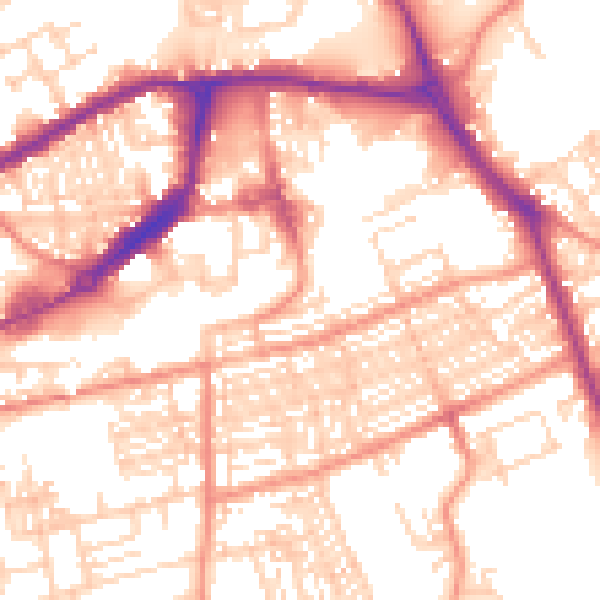 Daytime road noise heatmap for WF10 5BH