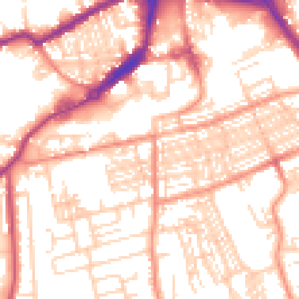 Daytime road noise heatmap for WF10 5BW
