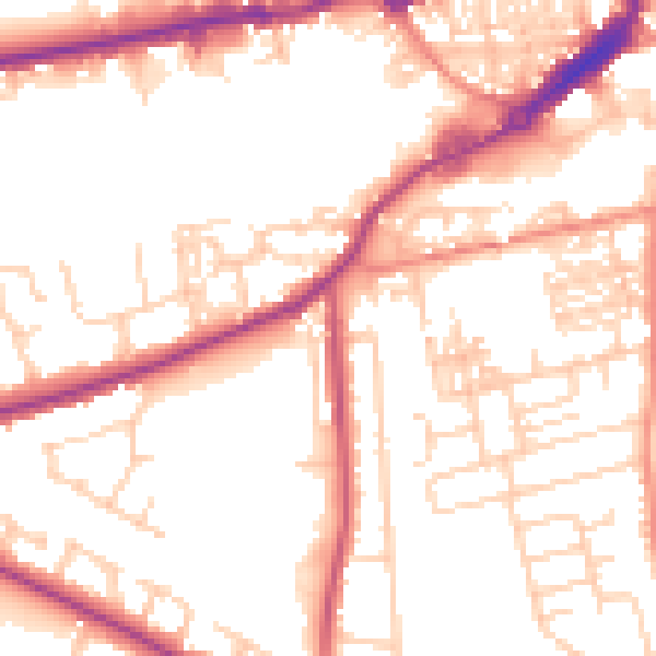 Daytime road noise heatmap for WF10 5DJ