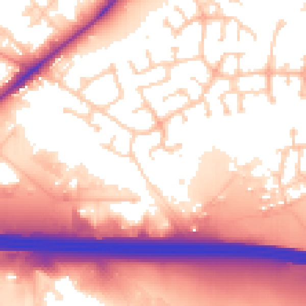 Daytime road noise heatmap for WF10 5DP