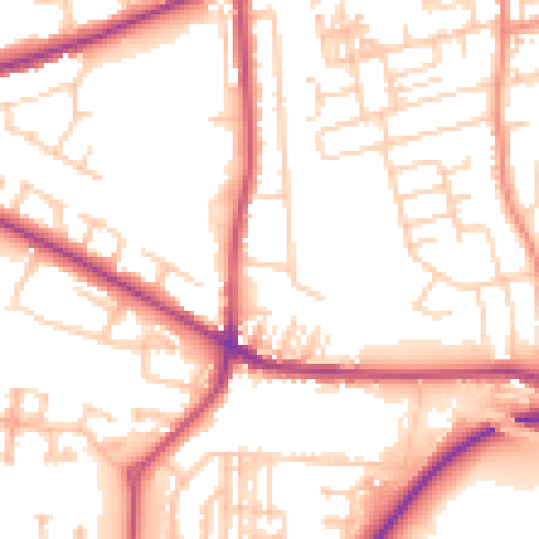 Daytime road noise heatmap for WF10 5EA