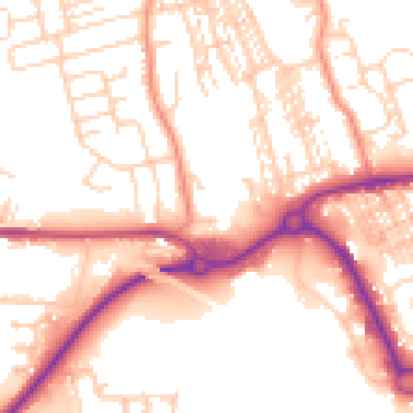 Daytime road noise heatmap for WF10 5EL