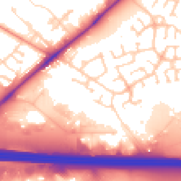 Daytime road noise heatmap for WF10 5FH