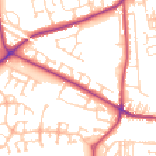 Daytime road noise heatmap for WF10 5GJ
