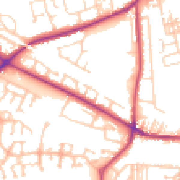 Daytime road noise heatmap for WF10 5GL