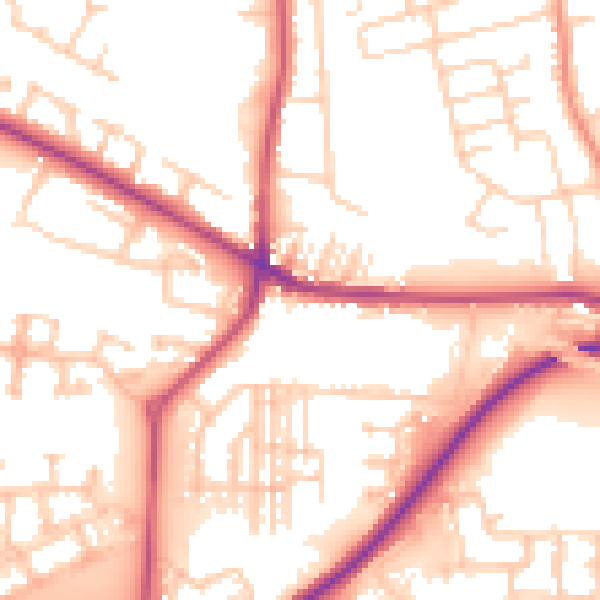 Daytime road noise heatmap for WF10 5HA