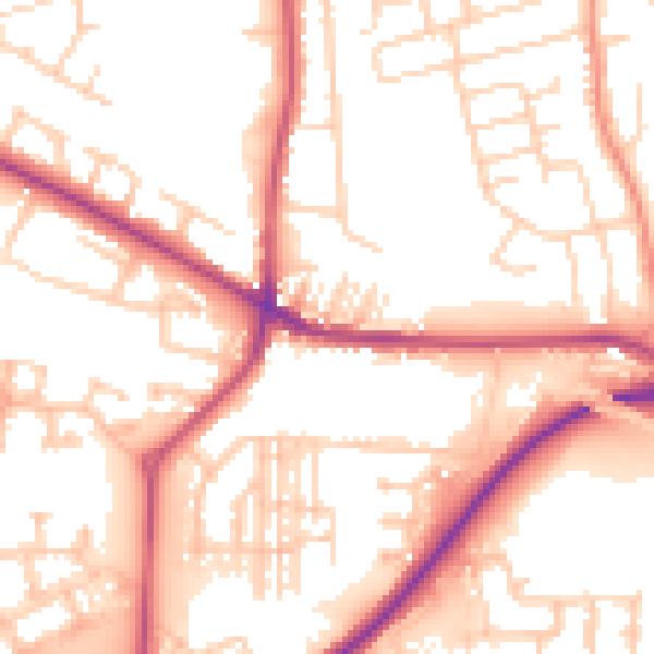 Daytime road noise heatmap for WF10 5HE