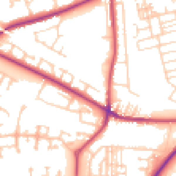 Daytime road noise heatmap for WF10 5HN