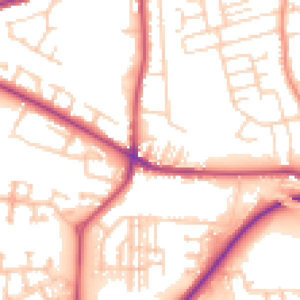 Daytime road noise heatmap for WF10 5HQ