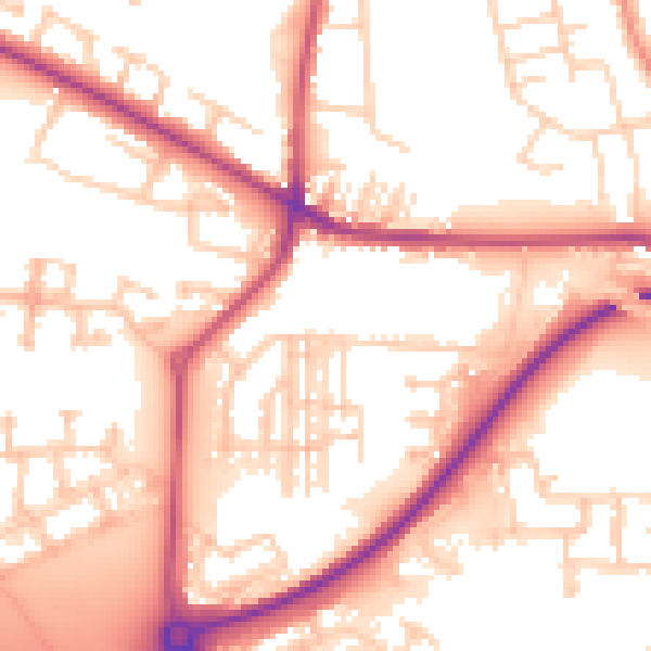 Daytime road noise heatmap for WF10 5JL