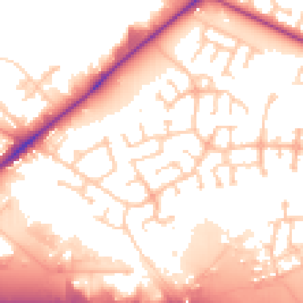 Daytime road noise heatmap for WF10 5JS