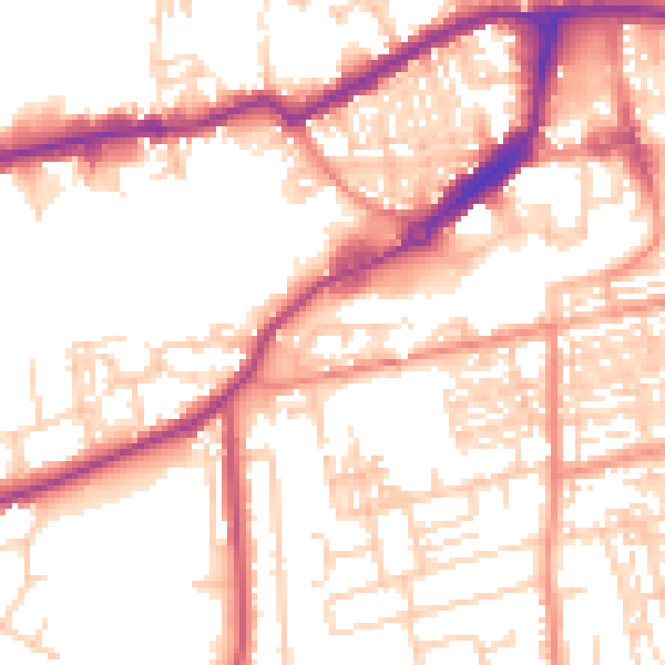 Daytime road noise heatmap for WF10 5JY