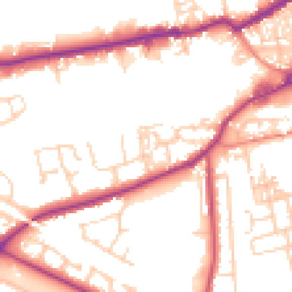 Daytime road noise heatmap for WF10 5LJ