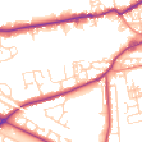 Daytime road noise heatmap for WF10 5LL