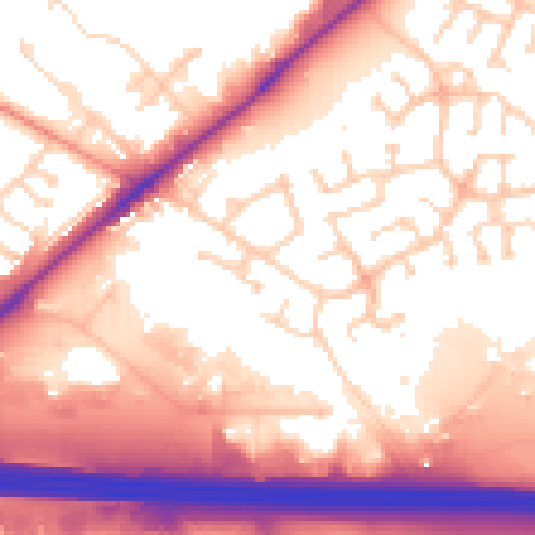 Daytime road noise heatmap for WF10 5PQ