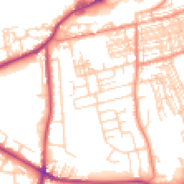 Daytime road noise heatmap for WF10 5RR