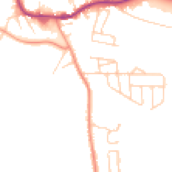 Daytime road noise heatmap for WF11 0DJ