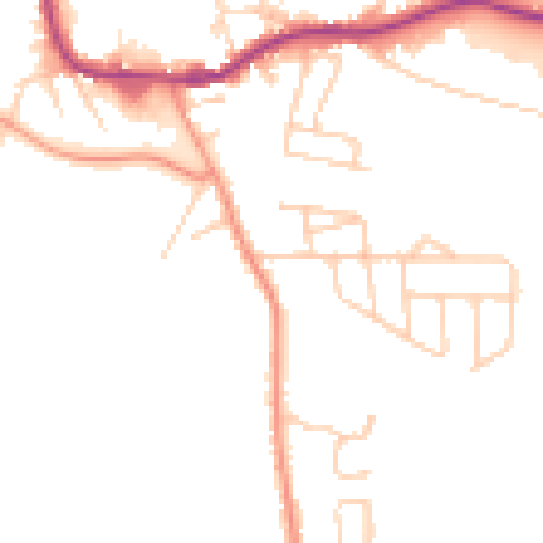 Daytime road noise heatmap for WF11 0DW