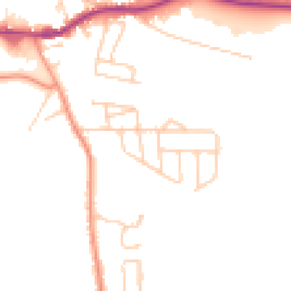 Daytime road noise heatmap for WF11 0DY