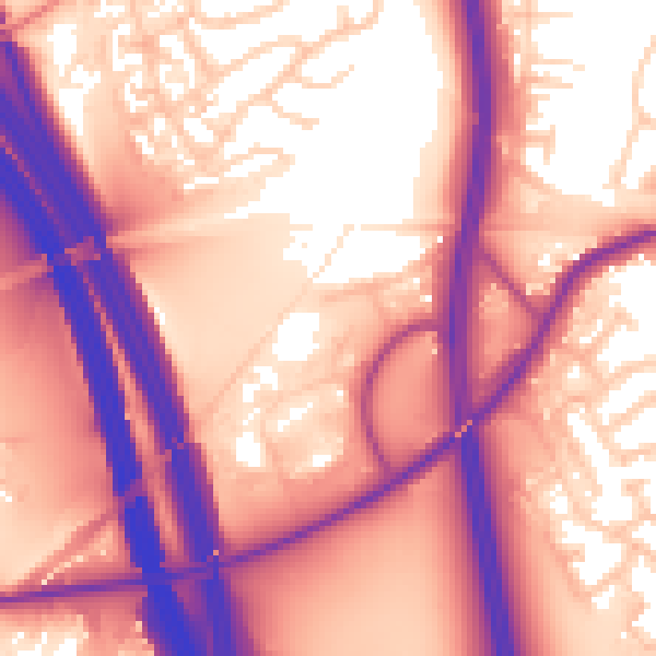 Daytime road noise heatmap for WF11 0FX