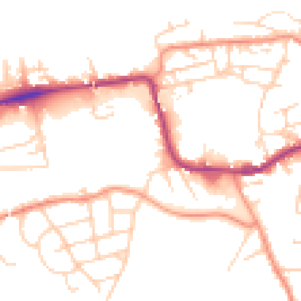 Daytime road noise heatmap for WF11 8AN