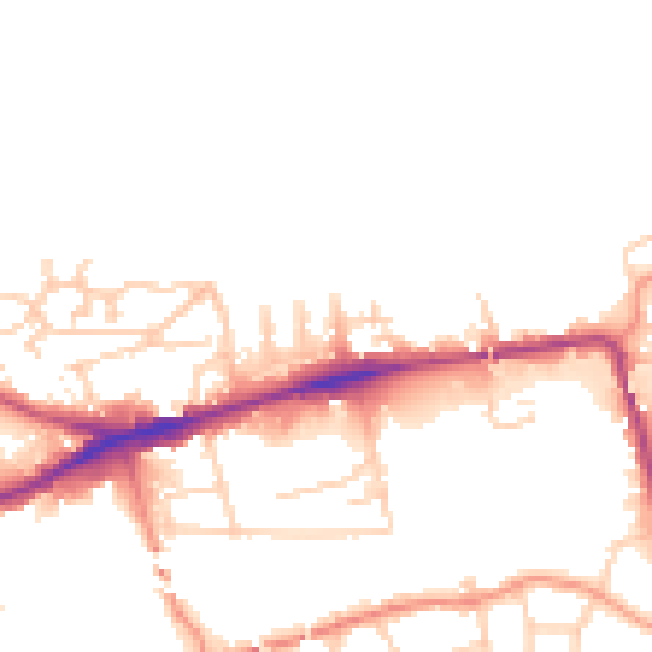 Daytime road noise heatmap for WF11 8EZ