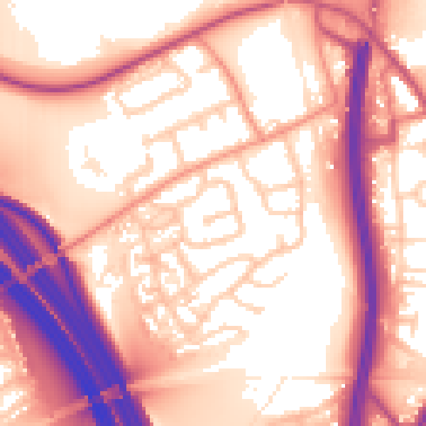 Daytime road noise heatmap for WF11 8QX