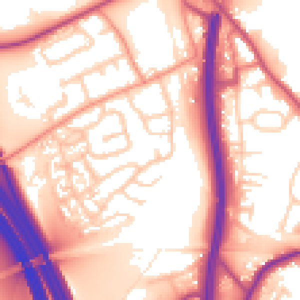 Daytime road noise heatmap for WF11 8RF