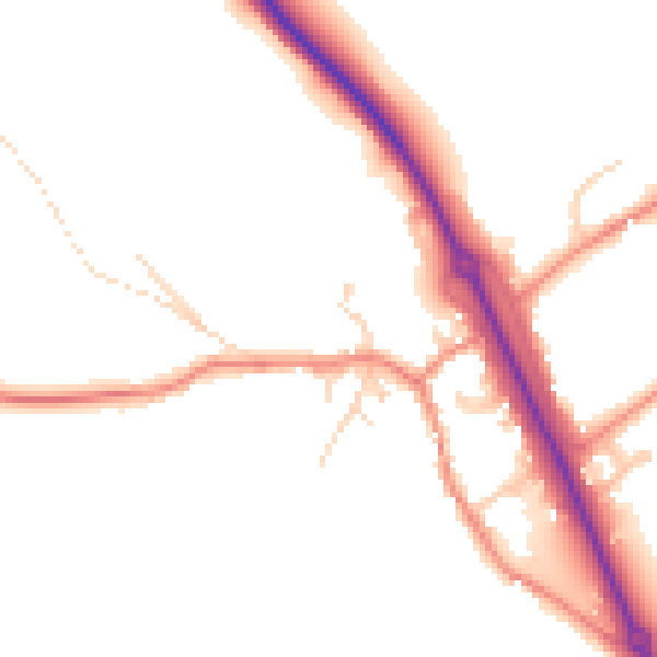 Daytime road noise heatmap for WF11 9AB