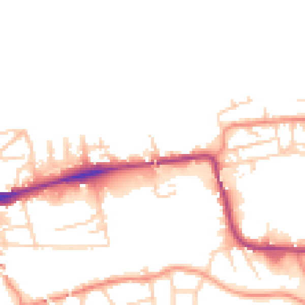Daytime road noise heatmap for WF11 9AE