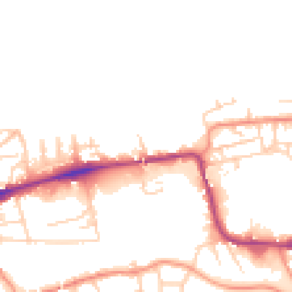 Daytime road noise heatmap for WF11 9AG