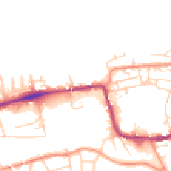 Daytime road noise heatmap for WF11 9AQ