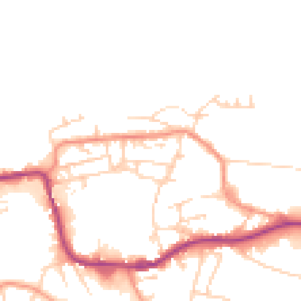 Daytime road noise heatmap for WF11 9BN