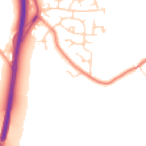 Daytime road noise heatmap for WF11 9DS