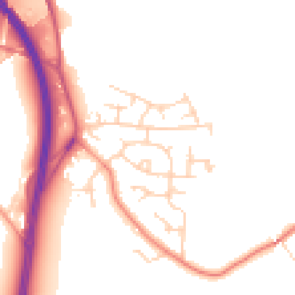 Daytime road noise heatmap for WF11 9DY