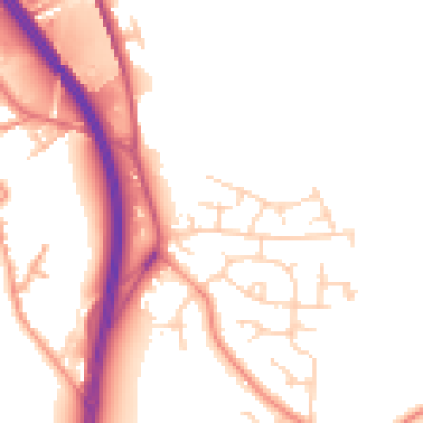 Daytime road noise heatmap for WF11 9EB