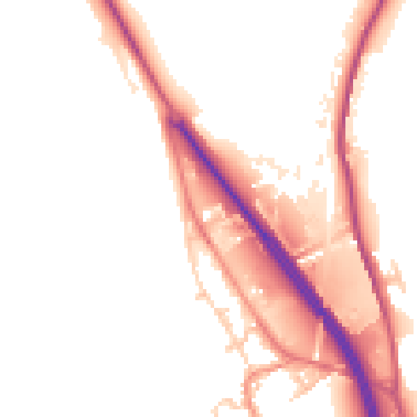 Daytime road noise heatmap for WF11 9EX