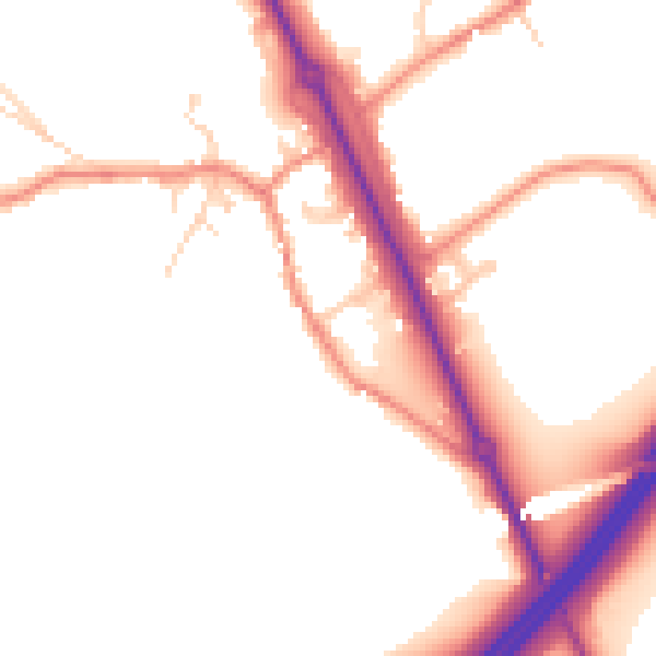 Daytime road noise heatmap for WF11 9JB