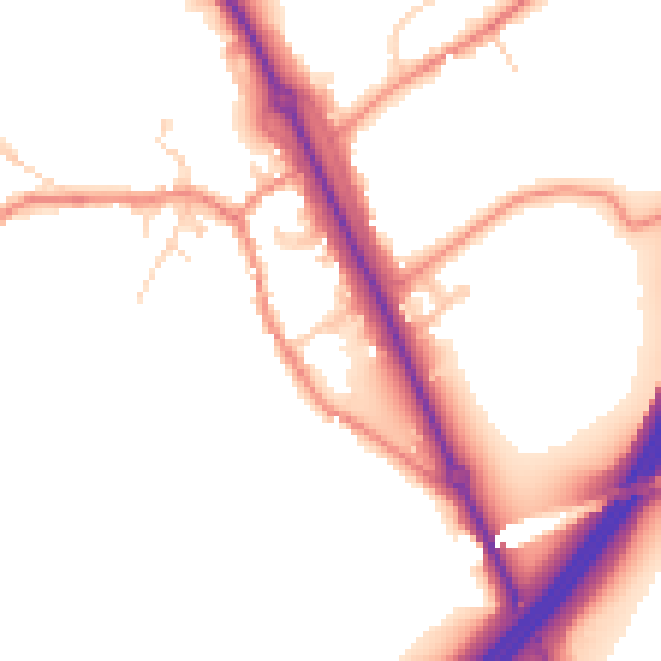 Daytime road noise heatmap for WF11 9JD