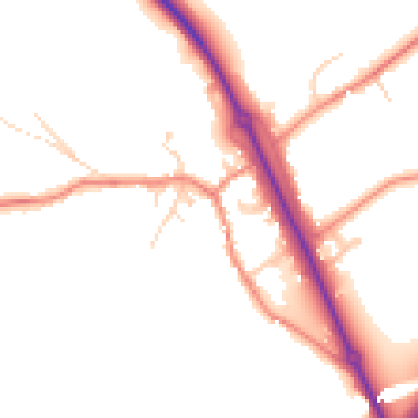 Daytime road noise heatmap for WF11 9JE