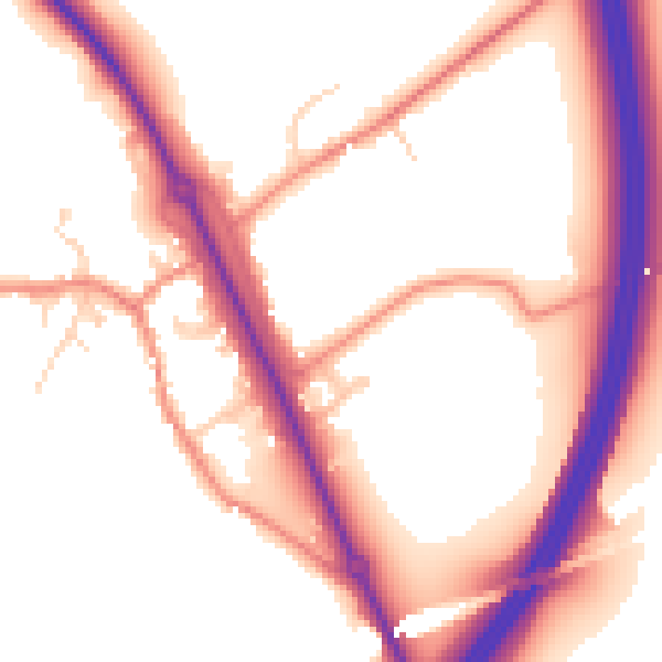 Daytime road noise heatmap for WF11 9LE