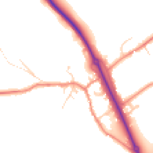 Daytime road noise heatmap for WF11 9LJ