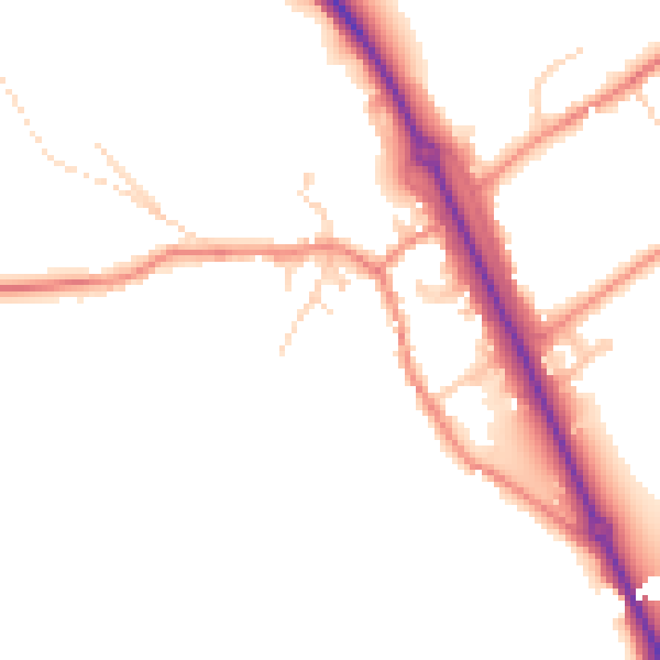 Daytime road noise heatmap for WF11 9NF