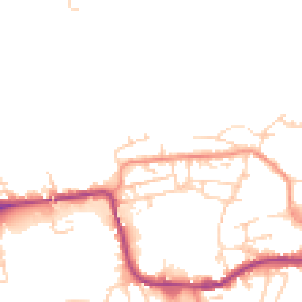 Daytime road noise heatmap for WF11 9NH