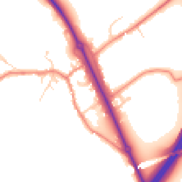 Daytime road noise heatmap for WF11 9NU